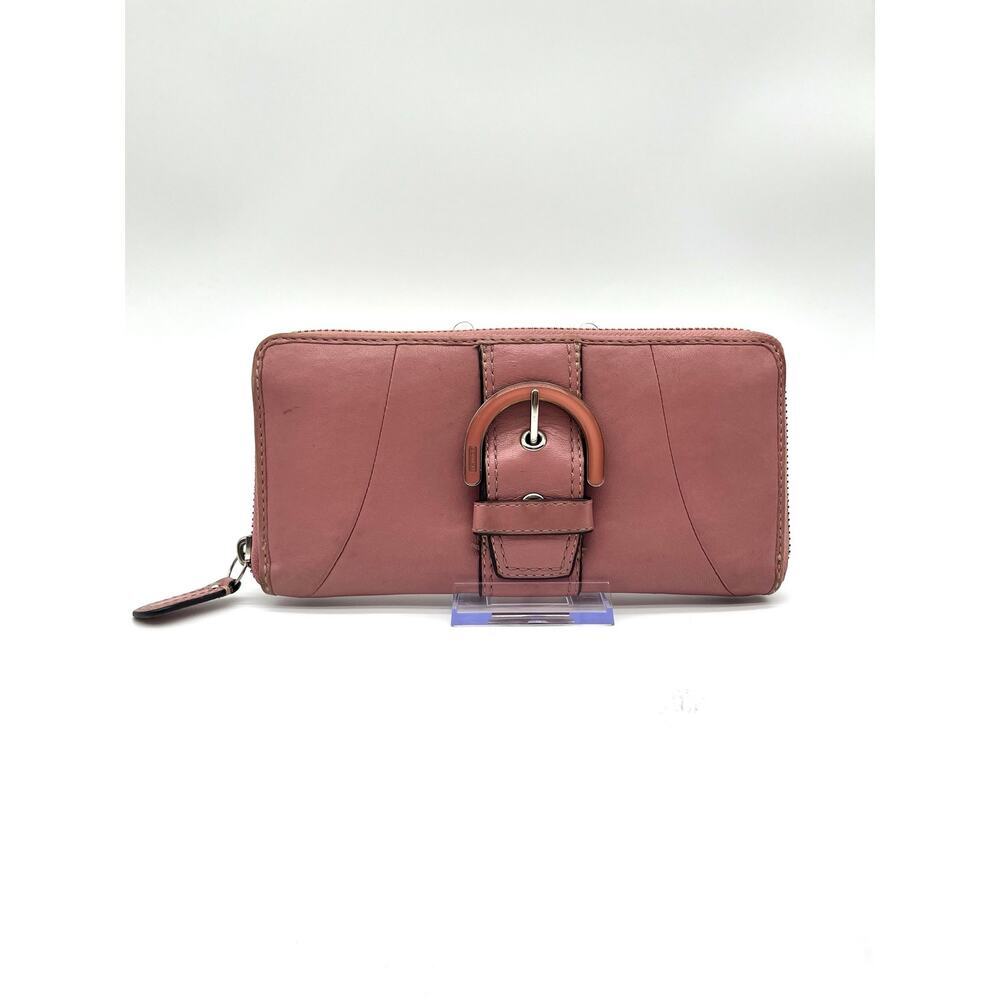COACH SOHO Buckle Y2K Vintage Wallet, Leather Dusty Rose Pink